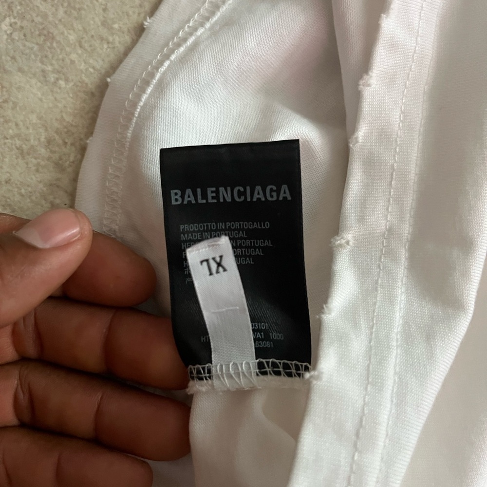 Balenciaga White Tee with Pink Accents - Picture 6 of 8